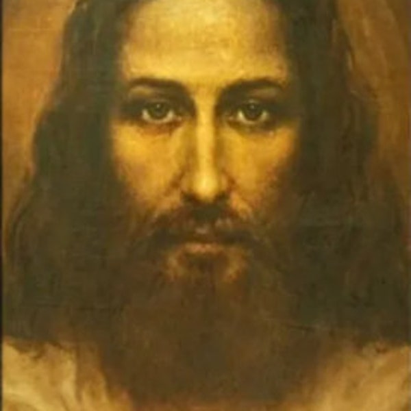 Véritable visage de Jésus-Christ, impression sur toile, décoration d'intérieur, art sans cadre, cadeau Reproduction d'impressions HD roulées.
