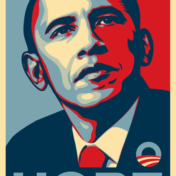 Barak Obama Hope Print on Canvas Home Decor Art No frame Gift HD Rolled Print Reproduction.