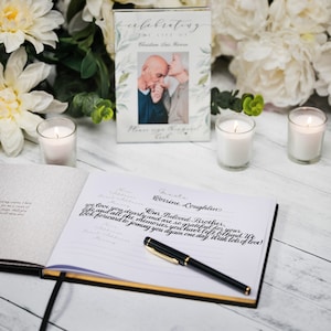 Celebrazione personalizzata della vita Libro degli ospiti per funerali Registro Libro fotografico In amorevole ricordo Libro delle condoglianze Servizio commemorativo Libro degli ospiti per firme