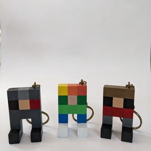 Hermitcraft and Guess the build-Inspired Wooden Keyrings – Handmade & Hand-Painted