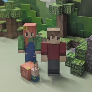 Your Own Custom Skin figures made from wooden blocks and hand painted.