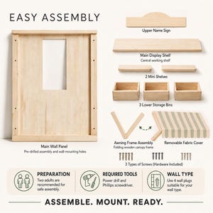 Wall-Mounted Pretend Play | Montessori Play Café | Scandinavian Wooden Store Concept image 16