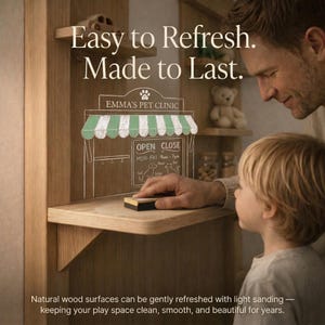 Wall-Mounted Pretend Play | Montessori Play Café | Scandinavian Wooden Store Concept image 15