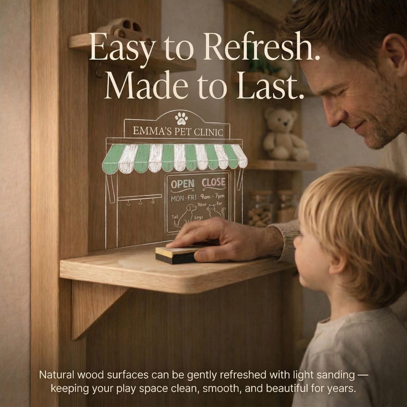 Wall-Mounted Pretend Play | Montessori Play Café | Scandinavian Wooden Store Concept image 15
