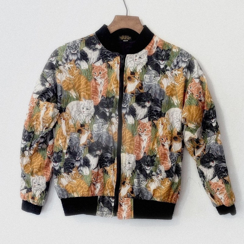 Cat Print Jacket - Etsy