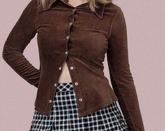 Blusa ANTI-FLIRT ౨ৎ Dark Coquette 90s Fench Vintage ౨ৎ Grunge Honeycore Babygirl