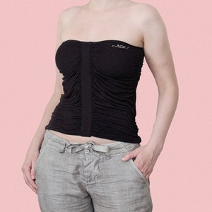 Killah by Miss Sixty Draped Bandeau Top Dark Coquette Sade Style