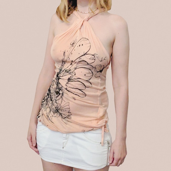 FORNARINA Grunge Fairy Tattoo Top ౨ৎ Japan Style Butterfly Top