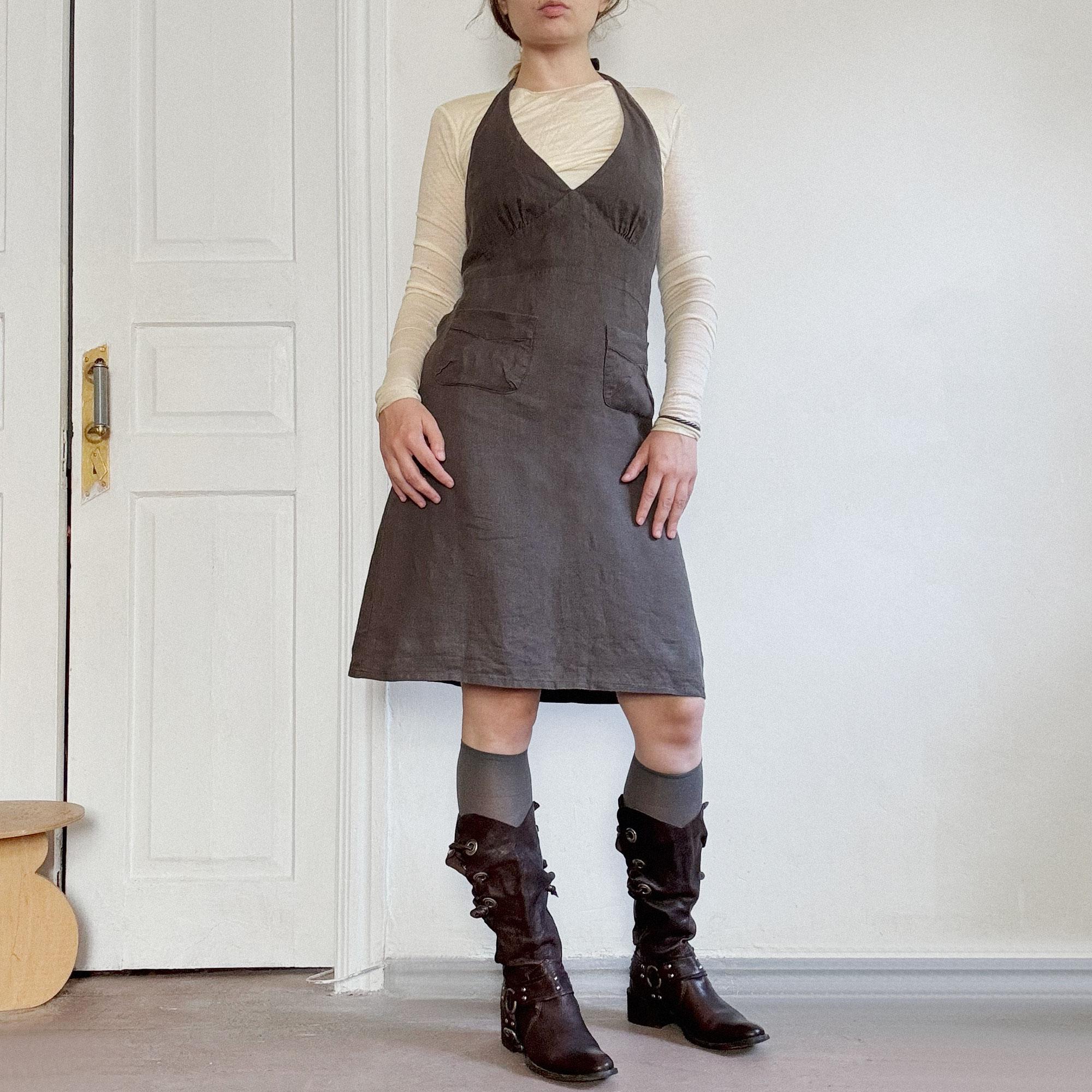 Kookai Linen Dress Faerie Halter Dress in Earthy Color - Etsy Kookai Linen Dress Faerie Halter Dress in Earthy Color - Etsy