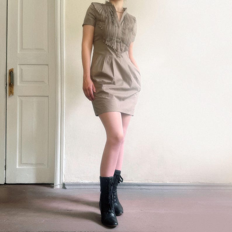 BCBG Max Azria Mini Dress with Bubble Skirt and Pleated Bust image 1