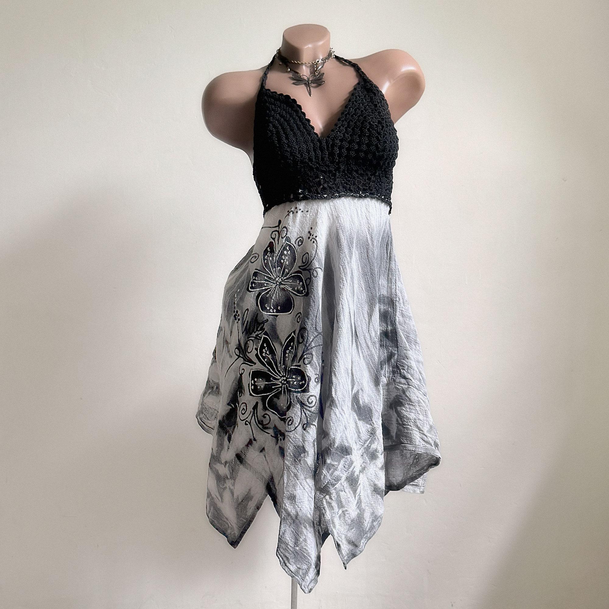 asymmetrical fairy dress Black Corset asymmetric sleeveless fairy witch dress