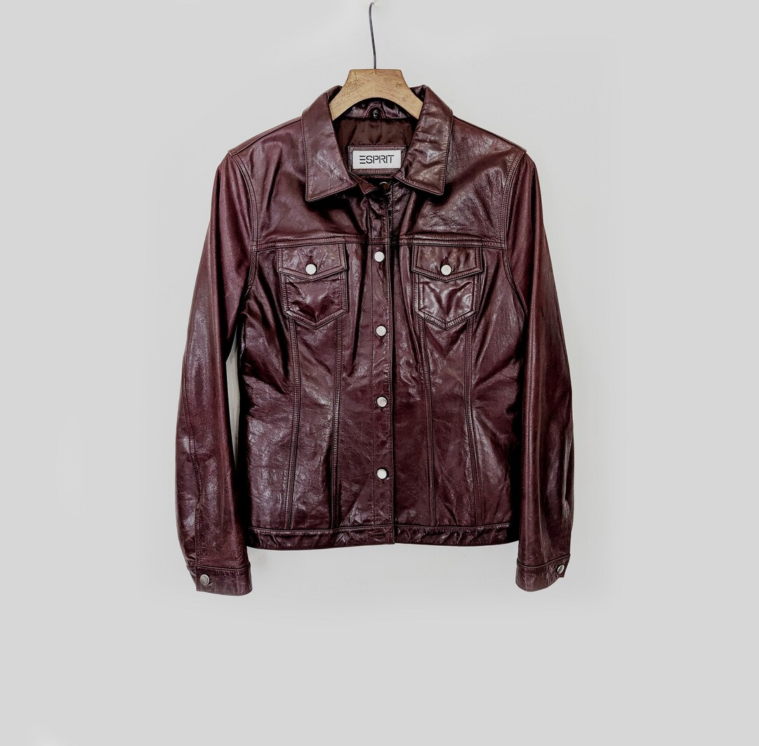 Edna - Cherry Leather Jacket