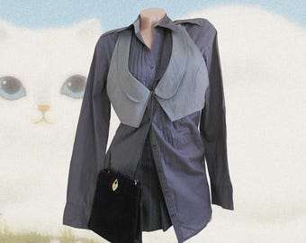 Blusa y chaleco de dos piezas de los años 2000 / Estilo grunge, vanguardista y alternativo japonés
