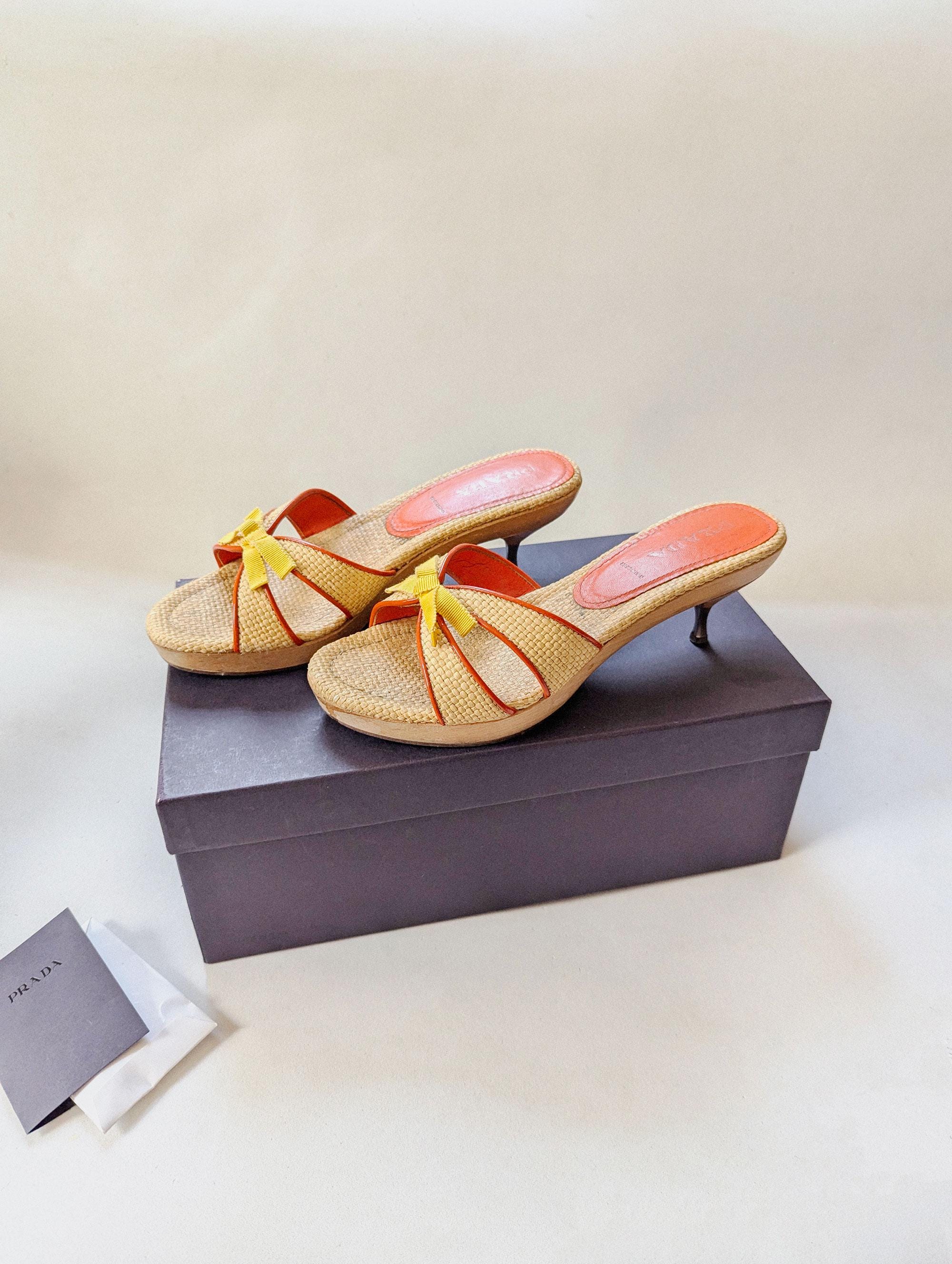 靴 Vintage Miu Miu Cowhide Bow Mules Mules Miu | eBay