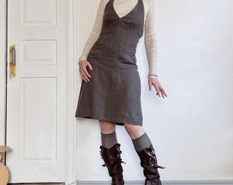 Kookai Linen Dress ʚɞ Faerie Halter Dress in Earthy Color
