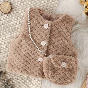 Veste En Fausse Fourrure KAKI.