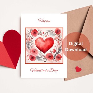 Valentines Day Card Digital Download, Printable Valentines Day Card, Unique Valentines Day Card For Her Him
