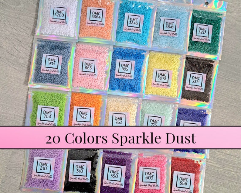 Sparkle Dust Drills Set van alle 20 kleuren Diamond Painting afbeelding 1