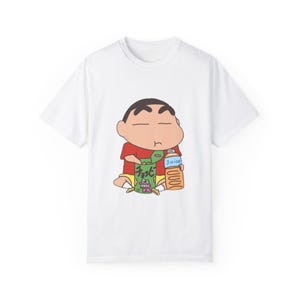 Camiseta divertida de Shin-chan, regalo perfecto para los amantes de los bocadillos, ropa informal para niños y adultos, regalo de cumpleaños, camiseta para fanáticos de los dibujos animados.