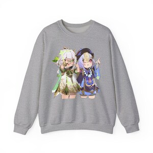 Sudadera con cuello redondo y gráfico de Nahida QiQi: suéter holgado de mezcla de algodón imagen 8
