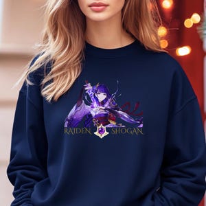 Unisex Heavy Blend™ Crewneck Sweatshirt with  Raiden Shogan Ei with front and back with constellation