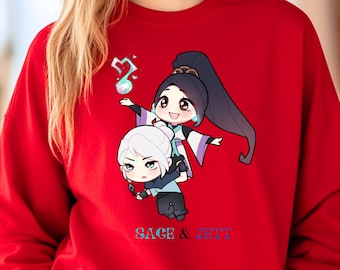 Sudadera unisex con cuello redondo de Sage and Jett / Sudadera Valorant para mujer y niña