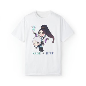 Valorant Sage en Jett bedrukt unisex T-shirt