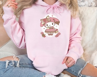 Sudadera con capucha My Melody Heavy Blend para mujer/ Bonita sudadera con capucha My Melody de gran tamaño en color rosa