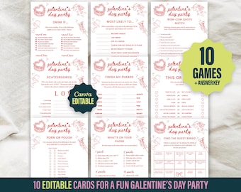 Galentine's Day Games Bundle: Cupid & Coquette Party Games (Printable)