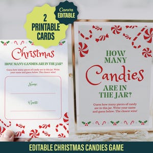 Printable Christmas Candy Guessing Game (Editable)