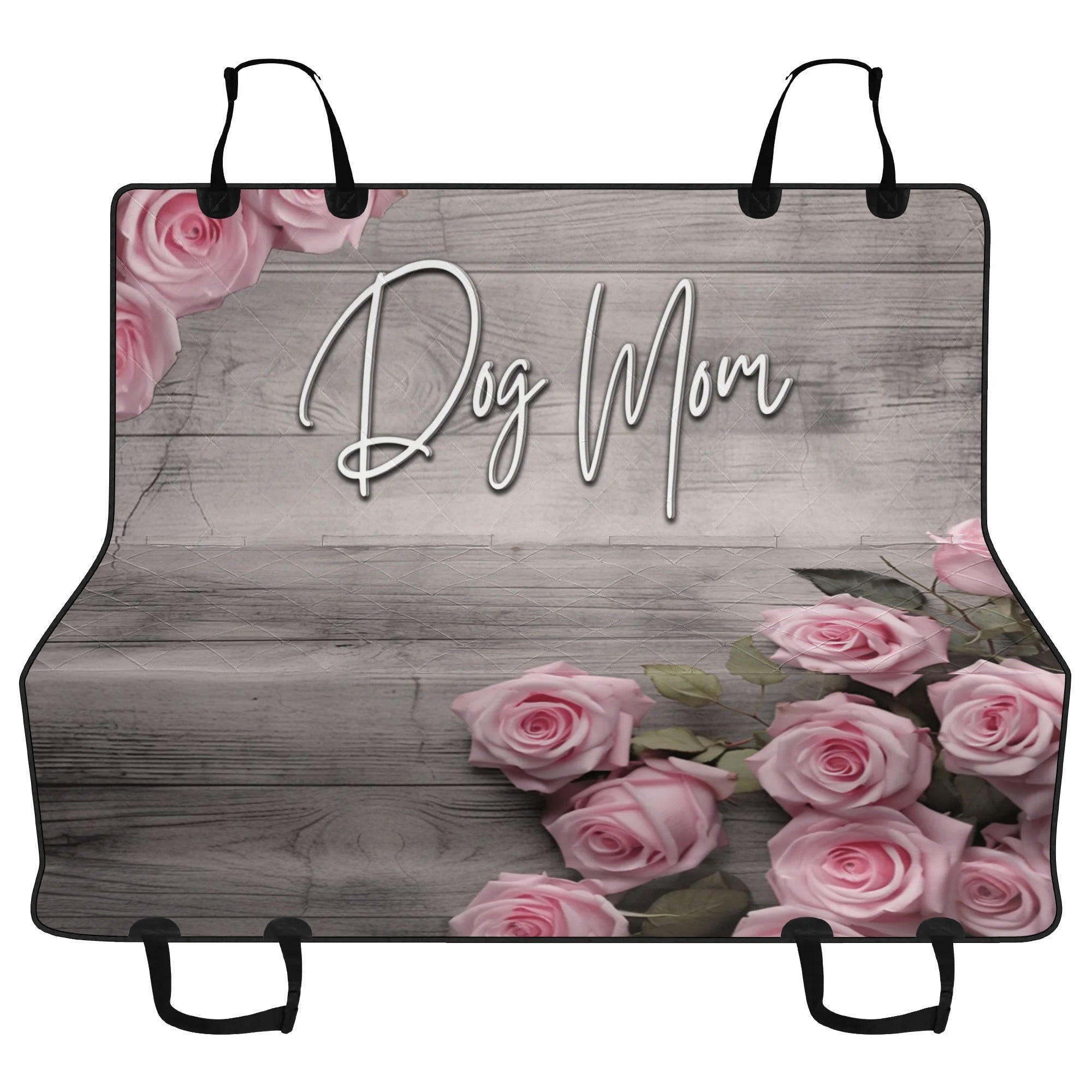 Dog Mom Hammock - Farmhouse Rustic Rose - Car Pet Seat Cover - Dog Travel Accessories - Washable Seat Cover, Nonslip and Waterproof