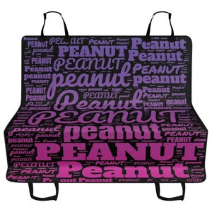 Funda de asiento para perro personalizada para coche - Nombre del perro - Hamaca colorida - Funda de asiento para mascota para coche - Impermeable - Hamaca para perro
