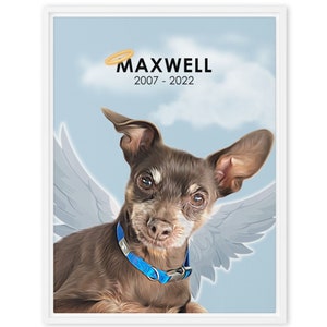 Dog Remembrance Gift - Personalized Photo Canvas - Pet Memorial -  Memorial Dog Portrait - Custom Pet Loss Art - Dog Bereavement - Dog Photo