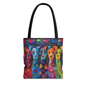 Vibrant Dog Art Tote Bag - Fun and Functional Carryall