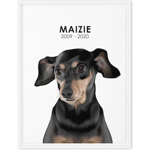 Dog Remembrance Gift - Personalized Photo Canvas - Pet Memorial -  Memorial Dog Portrait - Custom Pet Loss Art - Rainbow Bridge - Dog Photo