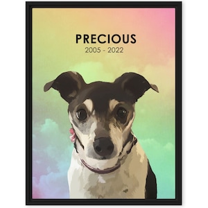 Memorial Dog Portrait, Pet Loss Gift, Dog Photo Canvas, Dog Remembrance Gift, Dog Memorial Gift, Pet Parent Gift, Custom Dog Photo Gift