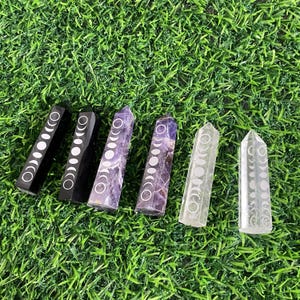 Natural Crystal Point, Crystal Yoga Hexagonal Pillar, Lunar Eclipse Solar Eclipse Ornament