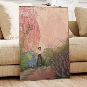 Howl&#39;s Moving Castle Poster, Howl and Sophie Art, Anime Decor, Studio Ghibli Inspired Wall Art, Howls Moving Castle Print, DIGITAL DOWNLOAD
