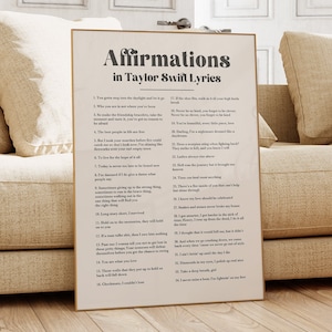 Taylors Version Affirmations, Swiftie Lyric Print, Taylor&#39;s Version Art Poster, Inspirational Prints, Girly Art Prints, DIGITAL DOWNLOAD