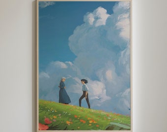 Howl's Moving Castle Art Print, Studio Ghibli Inspired Anime (Digital Download)