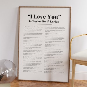 Taylor&#39;s Version I Love You in Taylor Swiftie Lyrics Print, Life Lessons by Taylor Art, Subtle Swiftie Merch, Girly Prints, DIGITAL DOWNLOAD