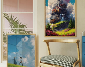 Howl's Moving Castle Prints, Anime Art, Studio Ghibli Decor (Digital Download)