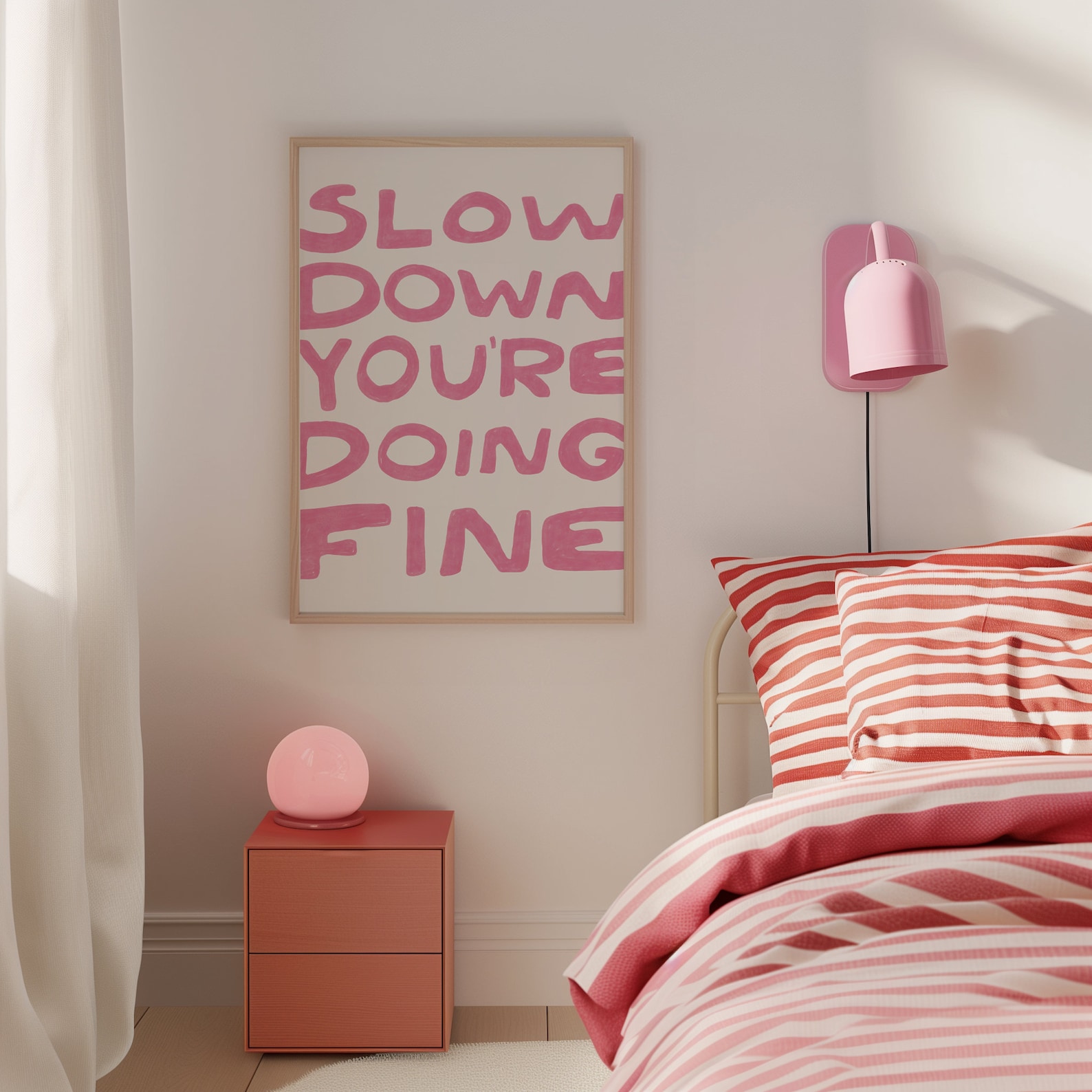 Slow Down You're Doing Fine Gretta Ray Slow Down Youre Doing Fine Print, Uplifting Quote Art, Billy Joel Lyric