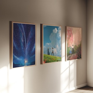 Set of 3 Howl's Moving Castle Prints, Sophie and Howl Art, Anime Decor, Ghibli Inspired Decor, Howls Moving Castle Poster, DIGITAL DOWNLOAD image 4