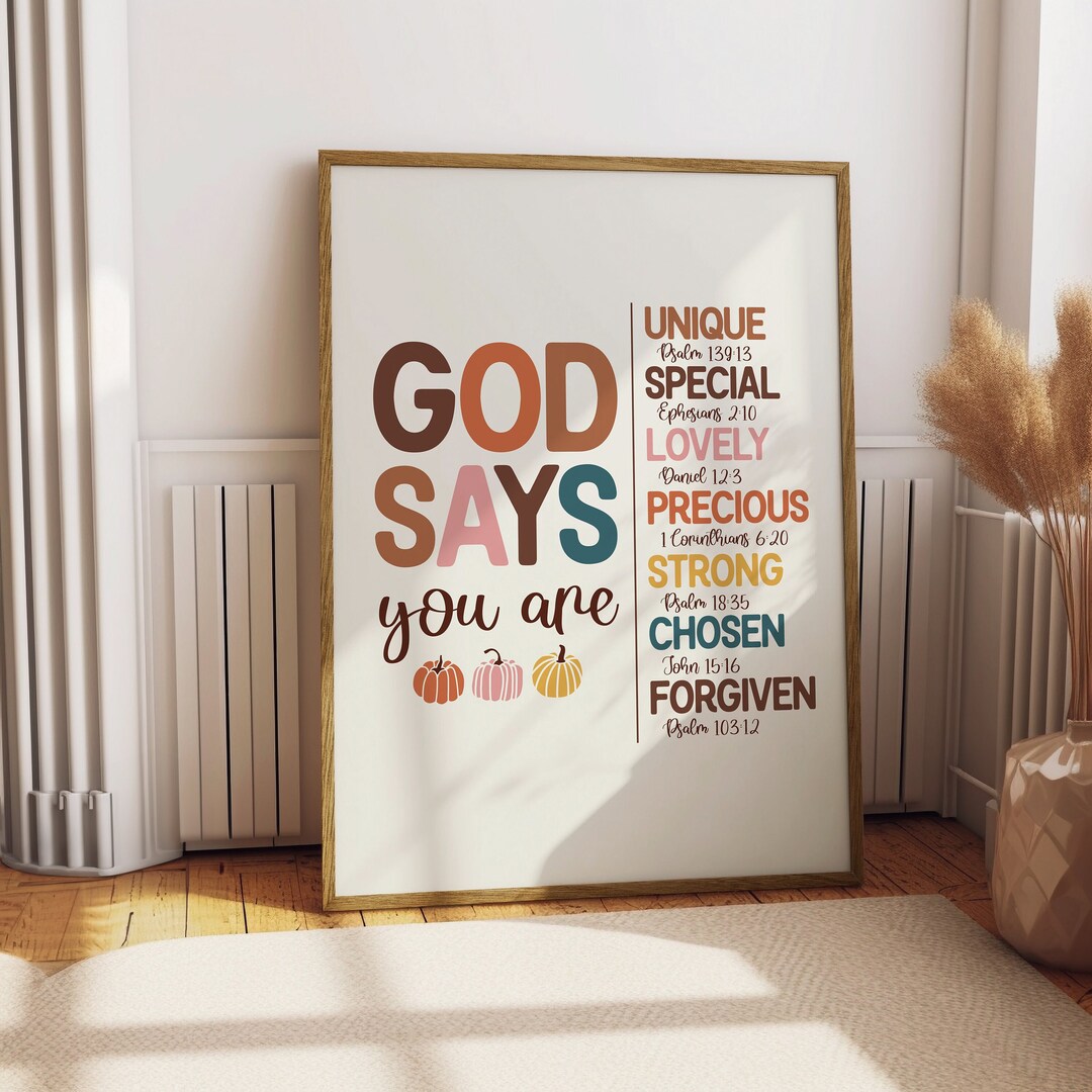 God Says You Are Scripture Print, Christian Thanksgiving Decor (digital ...