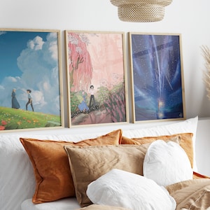 Set of 3 Howl's Moving Castle Prints, Sophie and Howl Art, Anime Decor, Ghibli Inspired Decor, Howls Moving Castle Poster, DIGITAL DOWNLOAD image 3