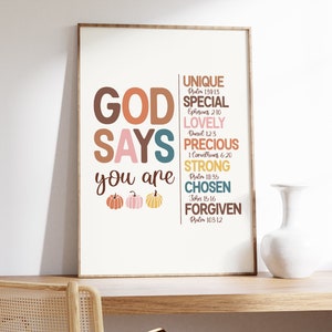 God Says You Are Scripture Print, Christian Thanksgiving Decor (digital ...