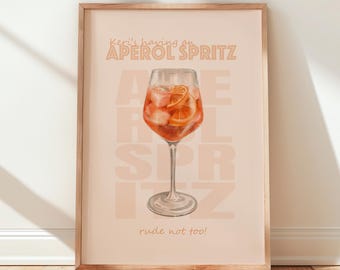 Custom Aperol Spritz Print – Personalized Cocktail Wall Art for Home Bars