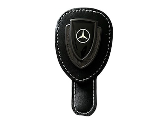Mercedes Benz Sonnenbrille Visier Clip/Halter Schwarz Leder Clip NEU