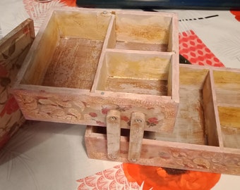 Articulated storage box, sewing box...